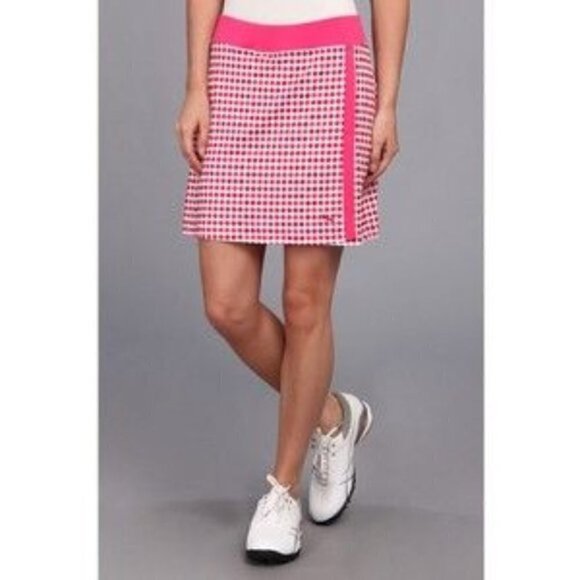 Puma Skorts Pink polka dot sports elastic band - Picture 1 of 8
